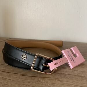 NWT Kate Spade Belt Leather Women Small Black Minimalist Staple Capsule MSRP $58